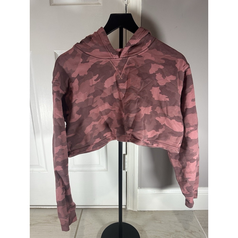 Lululemon All Yours Cropped Hoodie Heritage 365 Camo Brier Rose‎ Multi Size 8